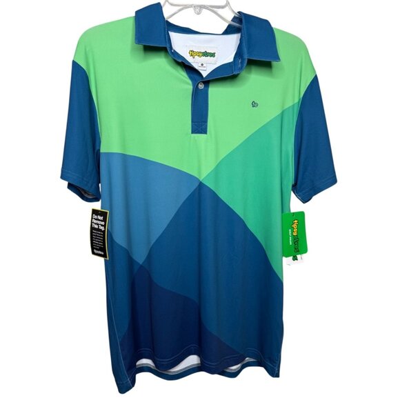 Tipsy Elves Other - NWT Tipsy Elves Men's Small Green Blue Birdie Little Secrets‎ Golf Polo Stretch